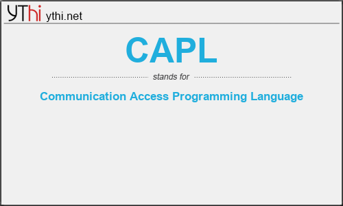 What does CAPL mean? What is the full form of CAPL?