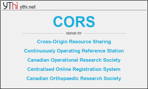 What does CORS mean? What is the full form of CORS?