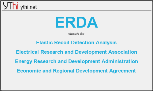 What does ERDA mean? What is the full form of ERDA?