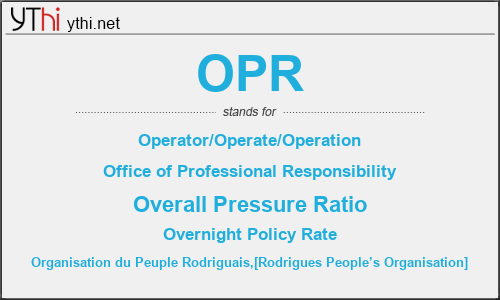 What does OPR mean? What is the full form of OPR?