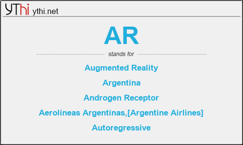 What does AR mean? What is the full form of AR?
