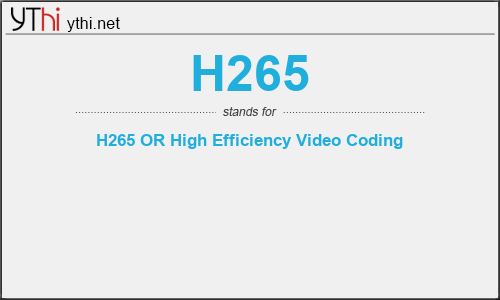 What does H265 mean? What is the full form of H265?