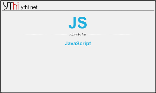 What does JS mean? What is the full form of JS?