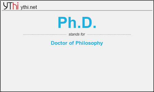 What does PH.D. mean? What is the full form of PH.D.?