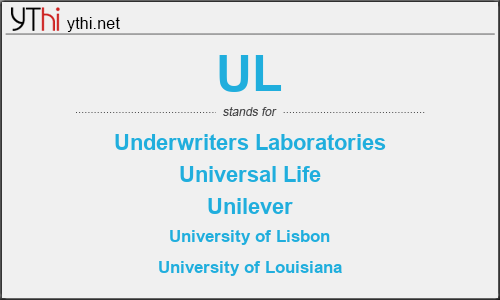 What does UL mean? What is the full form of UL?