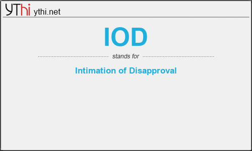 What does IOD mean? What is the full form of IOD?