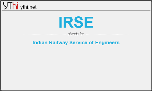 What does IRSE mean? What is the full form of IRSE?