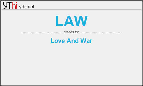 What does LAW mean? What is the full form of LAW?