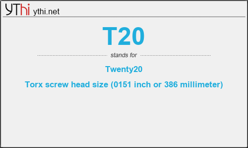 What does T20 mean? What is the full form of T20?