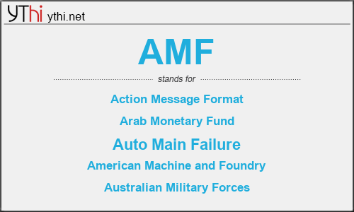 What does AMF mean? What is the full form of AMF?
