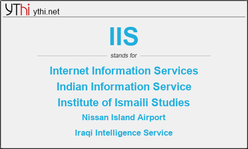 What does IIS mean? What is the full form of IIS?
