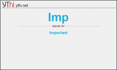 What does IMP mean? What is the full form of IMP?