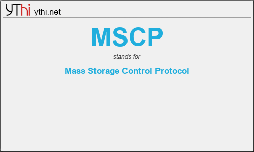 What does MSCP mean? What is the full form of MSCP?