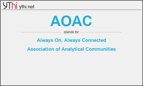 What does AOAC mean? What is the full form of AOAC?