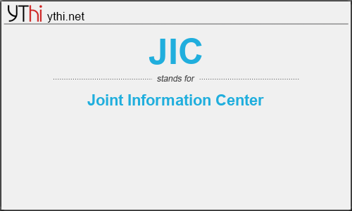 What does JIC mean? What is the full form of JIC?
