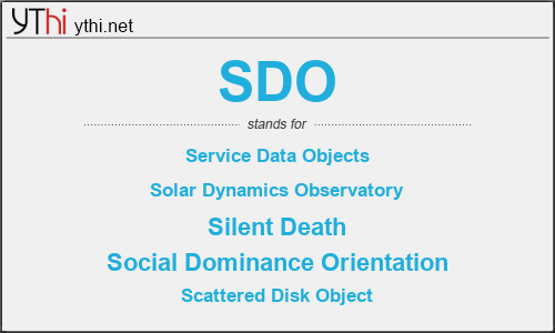 What does SDO mean? What is the full form of SDO?