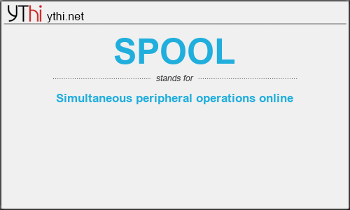 What does SPOOL mean? What is the full form of SPOOL?