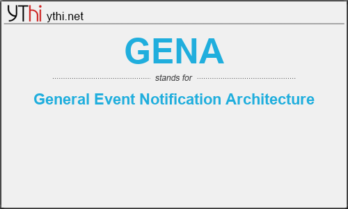 What does GENA mean? What is the full form of GENA?