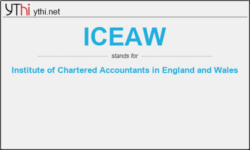 What does ICEAW mean? What is the full form of ICEAW?