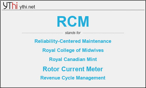 What does RCM mean? What is the full form of RCM?
