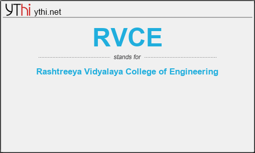 What does RVCE mean? What is the full form of RVCE?
