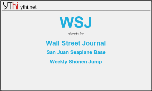 What does WSJ mean? What is the full form of WSJ?