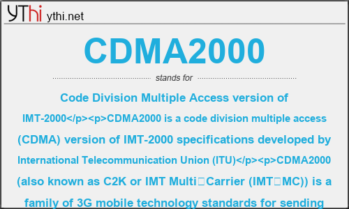 What does CDMA2000 mean? What is the full form of CDMA2000?
