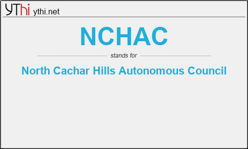 What does NCHAC mean? What is the full form of NCHAC?