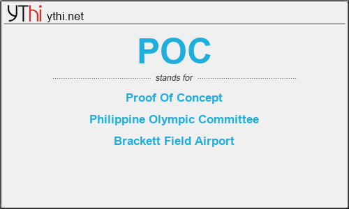 What does POC mean? What is the full form of POC?
