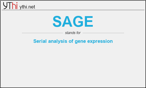 What does SAGE mean? What is the full form of SAGE?