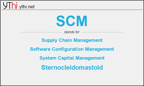 What does SCM mean? What is the full form of SCM?