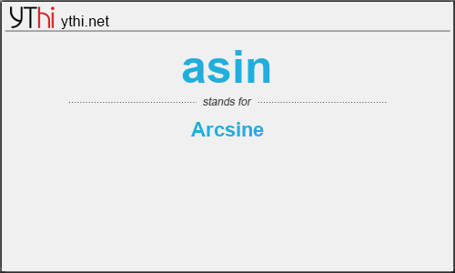 What does ASIN mean? What is the full form of ASIN?