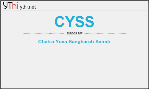 What does CYSS mean? What is the full form of CYSS?