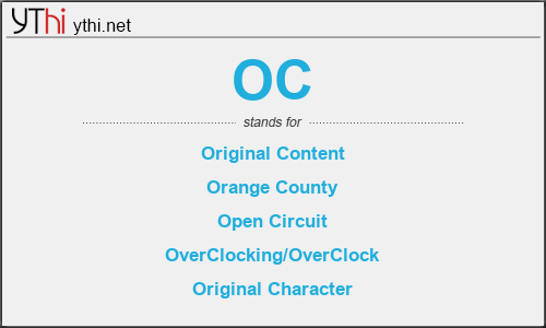 What does OC mean? What is the full form of OC?