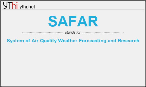 What does SAFAR mean? What is the full form of SAFAR?