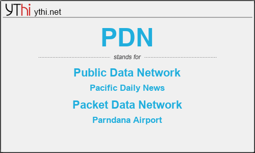 What does PDN mean? What is the full form of PDN?