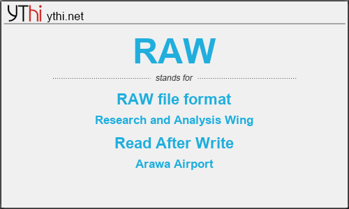 What does RAW mean? What is the full form of RAW?