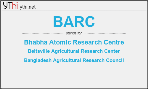 What does BARC mean? What is the full form of BARC?