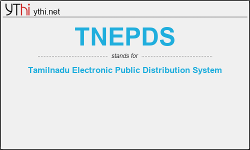 What does TNEPDS mean? What is the full form of TNEPDS?