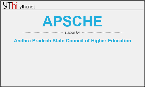 What does APSCHE mean? What is the full form of APSCHE?