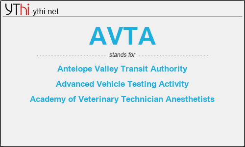 What does AVTA mean? What is the full form of AVTA?