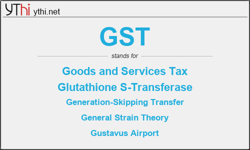What does GST mean? What is the full form of GST?
