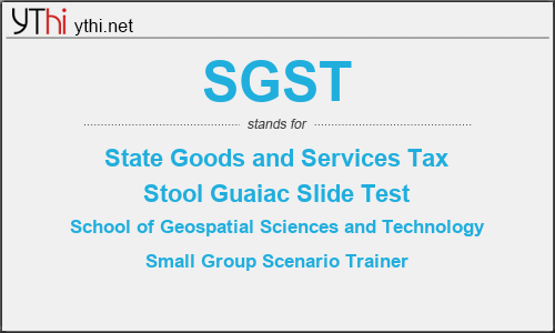 What does SGST mean? What is the full form of SGST?