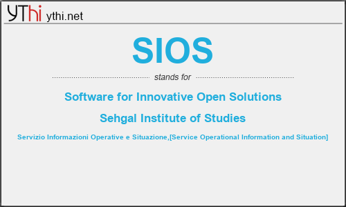 What does SIOS mean? What is the full form of SIOS?
