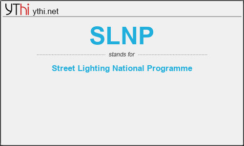 What does SLNP mean? What is the full form of SLNP?