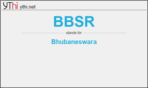 What does BBSR mean? What is the full form of BBSR?