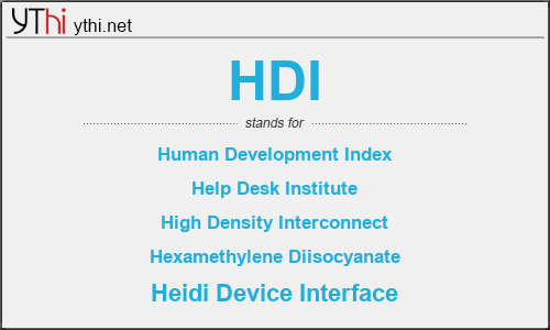 What does HDI mean? What is the full form of HDI?