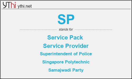 What does SP mean? What is the full form of SP?