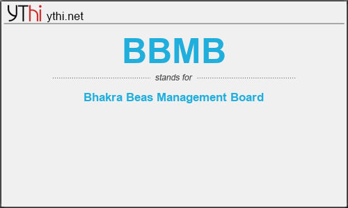 What does BBMB mean? What is the full form of BBMB?