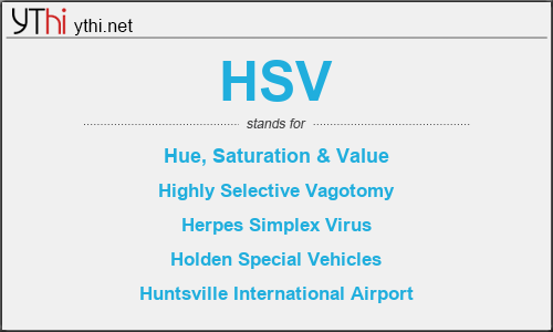 What does HSV mean? What is the full form of HSV?